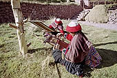 Traditional Quechua loom in the Urubamba valley